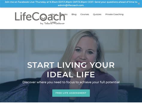 best life coach website design.